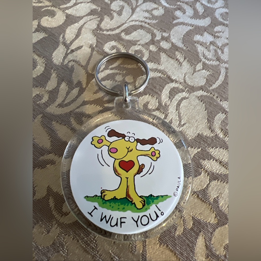 I Wuf You Keychain Keyring Dog Lovers Cute Gift